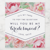 牡丹は私の花嫁付き酒やワインきらめくの仕事 ワインラベル (シングルラベル)