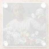 牡丹を巻いた若い女性 |フレデリックéバéザイル ガラスコースター (裏面)