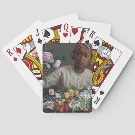 牡丹を巻いた若い女性 |フレデリックéバéザイル トランプ (裏面)