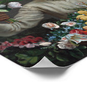 牡丹を巻いた若い女性 |フレデリックéバéザイル ポスター (角)