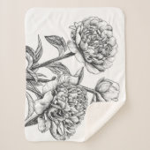 牡丹インクスケッチ シェルパブランケット (正面)