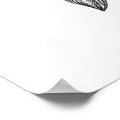 牡丹インクスケッチ ポスター (角)