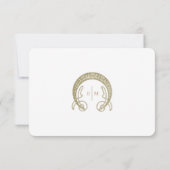 牡丹ウェディングRSVP挿入ヴィンテージアールデコミュシャ 招待状 (裏面)