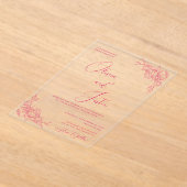 牡丹エレガンス結婚ズ アクリル招待状 (レイダウン)