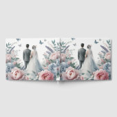 牡丹エレガントとラベンダーの新郎新婦 ゲストブック (全面)