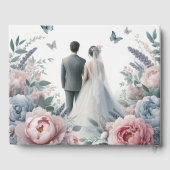 牡丹エレガントとラベンダーの新郎新婦 ゲストブック (裏面)