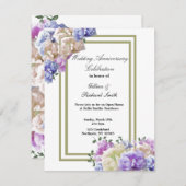 牡丹エレガントの結婚記念日招待状 招待状 (正面/裏面)