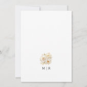 牡丹エレガントアイボリーフローラ結婚式の日付を保存 招待状 (裏面)