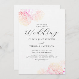 牡丹エレガントクラシックモダンフローラ結婚ズ 招待状