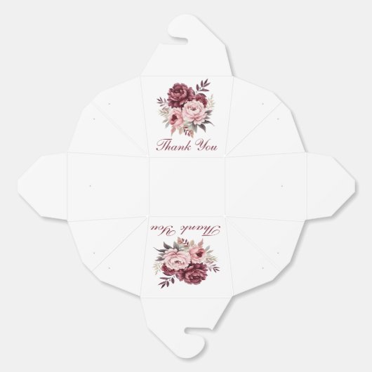 牡丹エレガントサンキューウォーターカラーフローラ結婚ズ フェイバーボックス (見開き)