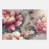 牡丹エレガントフローラグリッターアート ラッピングペーパーシート (正面2)