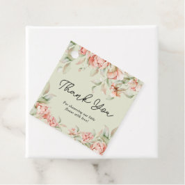 牡丹エレガントフローラグリーンベビーシャワー フェイバータグ