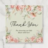 牡丹エレガントフローラグリーンベビーシャワー フェイバータグ (正面)