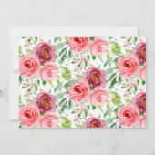 牡丹エレガントフローラブライダルシャワーティー招待状 招待状 (裏面)