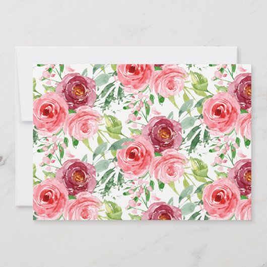 牡丹エレガントフローラブライダルシャワーティー招待状 招待状 (裏面)