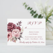 牡丹エレガントフローラ水カラーブルゴーニュ結婚ズ 出欠カード (スタンド正面)