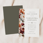 牡丹エレガントフローラ秋ベビーシャワー招待状 招待状