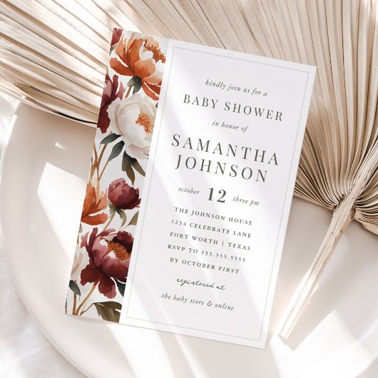 牡丹エレガントフローラ秋ベビーシャワー招待状 招待状