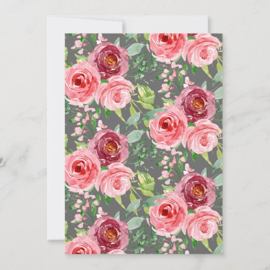 牡丹エレガントフローラ誕生日ティー招待状 招待状 (裏面)