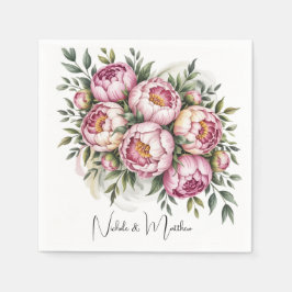 牡丹エレガントフローラ配結婚置 スタンダードカクテルナプキン