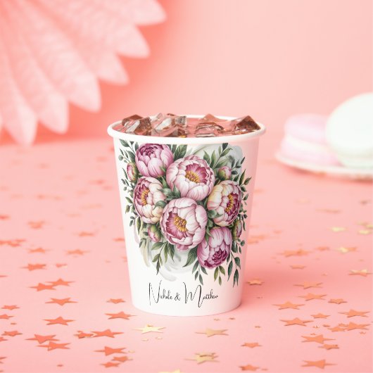 牡丹エレガントフローラ配結婚置 紙コップ (インサイチュ)