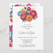 牡丹エレガントブーケカップルシャワー招待状 招待状 (正面/裏面)