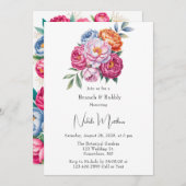 牡丹エレガントブーケブリデスメイドランチョン 招待状 (正面/裏面)