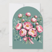 牡丹エレガントブーケ入り水彩ブライダルシャワー 招待状 (裏面)