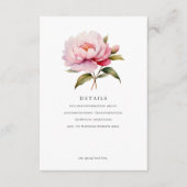 牡丹エレガントマグノリアピンクフローラ結婚ズ詳細 エンクロージャーカード (正面)