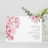 牡丹エレガントマグノリアピンクフローラ結婚ズ 招待状 (スタンド正面)