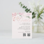 牡丹エレガント女の子ベビーシャワー詳細2 QRコード エンクロージャーカード (スタンド正面)