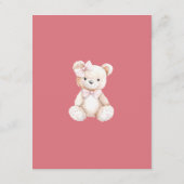 牡丹エレガント女の子ベビーシャワー詳細QRコード エンクロージャーカード (裏面)