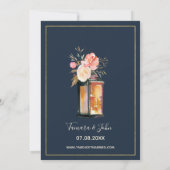 牡丹エレガント弦ラ素朴イツネイビーコーラル 招待状 (裏面)