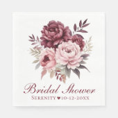 牡丹エレガント水彩牡丹ブライダルシャワー スタンダードランチョンナプキン (正面)