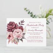 牡丹エレガント水色フローラバチェロレッテ 招待状 (スタンド正面)