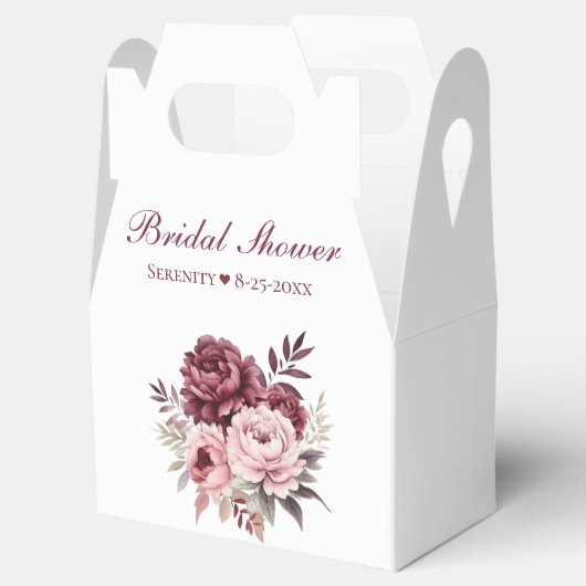牡丹エレガント水色フローラブライダルシャワー フェイバーボックス (オープン)