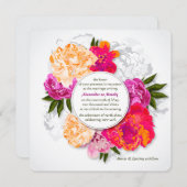 牡丹エレガント結婚式招待状 招待状 (正面/裏面)