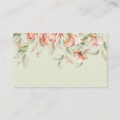 牡丹エレガント緑の赤ちゃんシャワーおむつラッフル エンクロージャーカード (裏面)