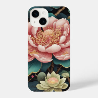 牡丹エレガント花の植物芸術 iPhone 14ケース