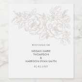 牡丹エレガント花コーナーワインラベル ワインラベル (シングルラベル)