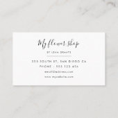 牡丹エレガント花シック花屋 名刺 (裏面)