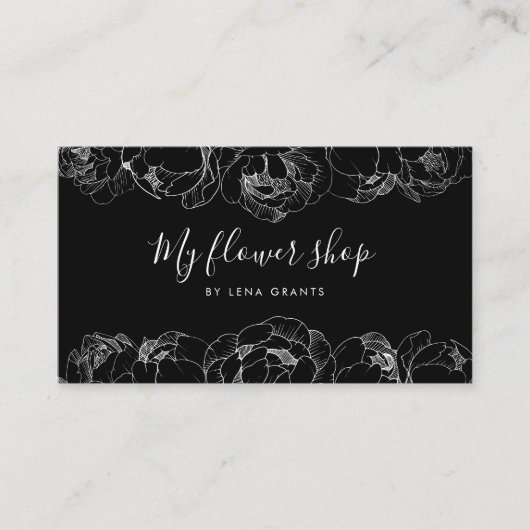 牡丹エレガント花シック花屋 名刺 (正面)