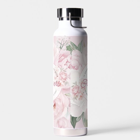 牡丹エレガント花祖父母お迎えする ウォーターボトル (左面)