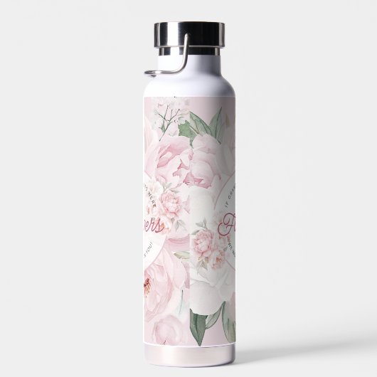 牡丹エレガント花祖父母お迎えする ウォーターボトル (右面)