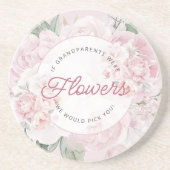 牡丹エレガント花祖父母お迎えする コースター (正面)