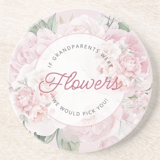牡丹エレガント花祖父母お迎えする コースター (正面)