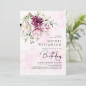 牡丹エレガント誕生日 招待状 (スタンド正面)