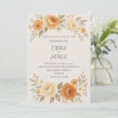 牡丹エレガント&バラ水彩結婚式招待状 招待状 (スタンド正面)