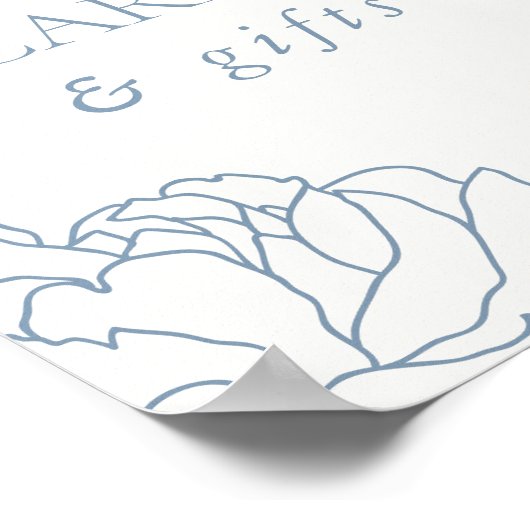 牡丹ガーデンダスティブルーフローラカード&ギフト ポスター (角)