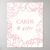 牡丹ガーデンピンクフローラカード&ギフト ポスター (正面)
